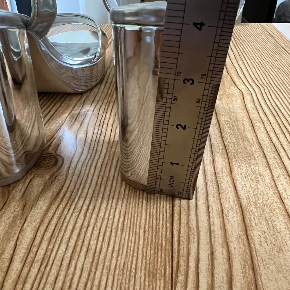 Steve Madden Silver Chunky Platform Heeled Sandals Womens 10 Emberly - Picture 8 of 12